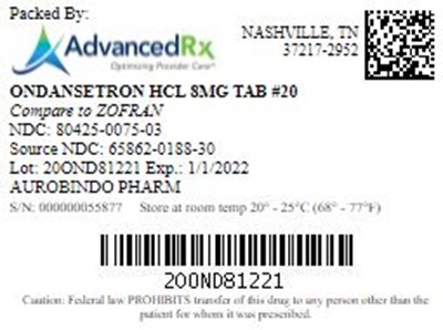 Ondansetron HCl 8mg Tab Qty 20 Ndc 80425 0075
